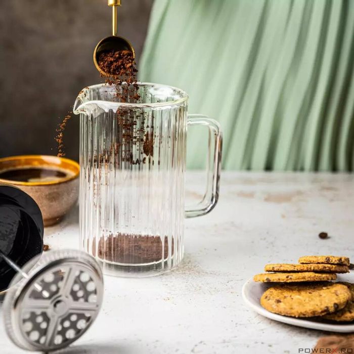 Infuzor din sticla, aparat cu piston pentru cafea, ceai sau ierburi,