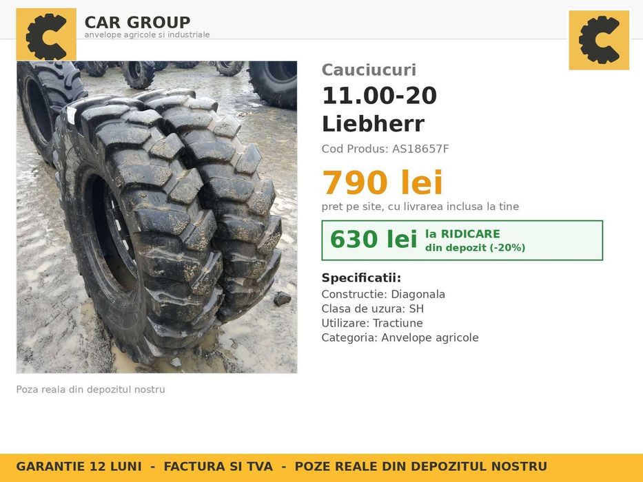 Cauciucuri 11.00-20 Liebherr Anvelope Camion Remorca Basculanta SH