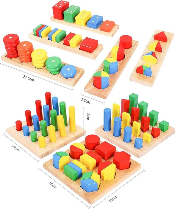 Дървени Монтесори Играчки 9 в 1/Монтесори 9 в 1 супер комплект