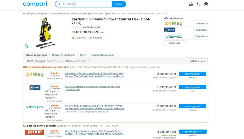 Aparat De Spălat Cu Presiune K 5 Premium Power Control Flex