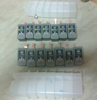 set 2 Cartuse imprimanta Canon CL41 si PG 40 pentru refill