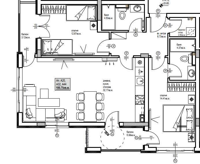 Тристаен апартамент в Христо Смирненски!