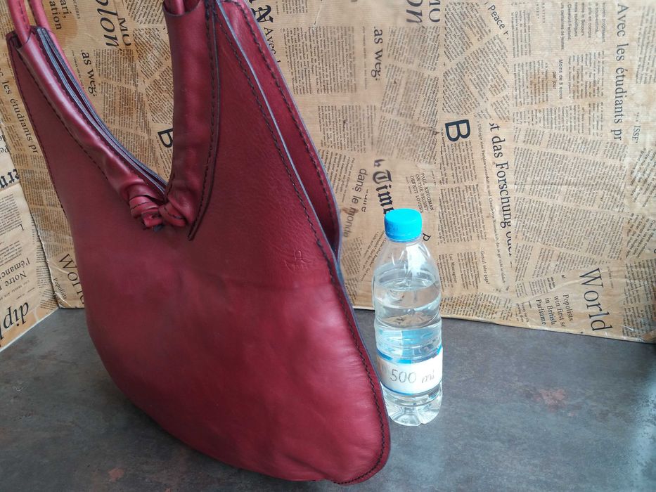 дамска червена чанта,кожена-естествена кожа