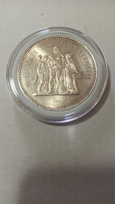 Monedă argint 50 francs 1974