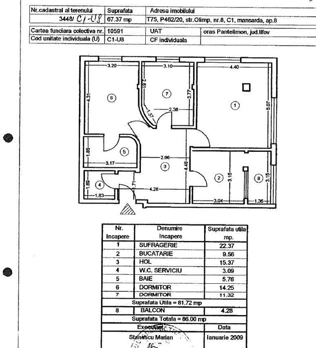 Apartament 3 camere decomandat, 82 mp, clasa A, Pantelimon