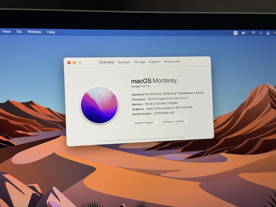 13.3’ Macbook Pro 13 2019/Core i7/16GB Ram/512GB SSD