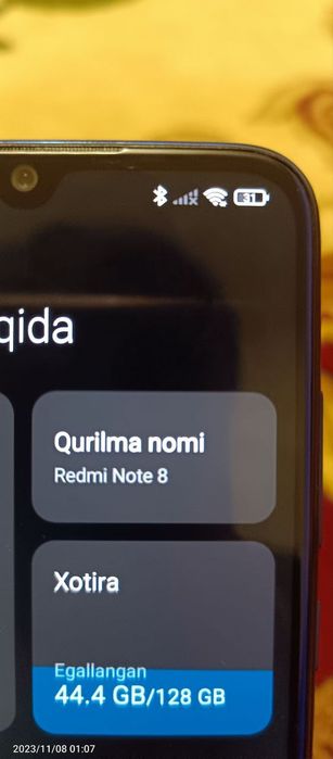 Redmi not 8 hamma joyi ishlidi aybi yoq 128 gb