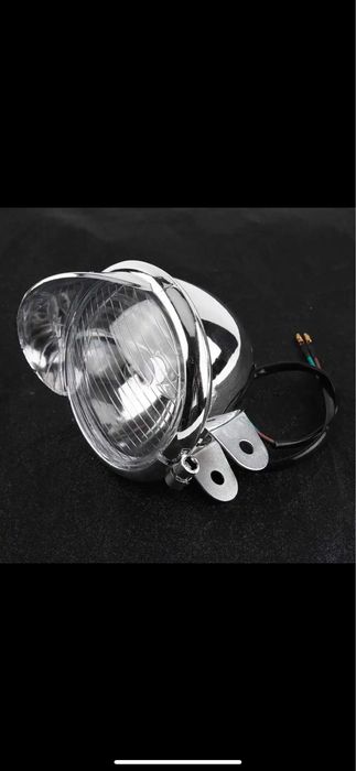Proiectoare moto LED cromate chrom nichelate chopper bobber cruiser
