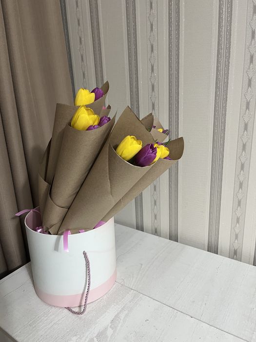 Тюльпаны Астана. Букет по 3шт 2000тг