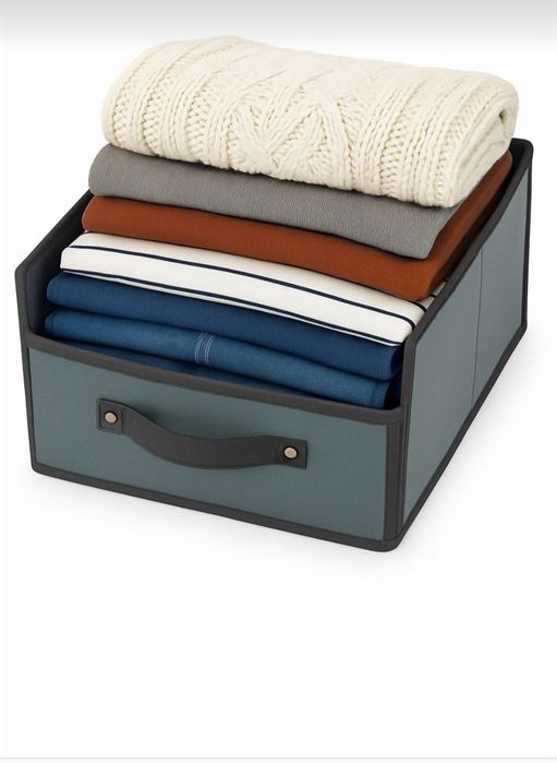 Cutie depozitare si organizare, cu capac, gri, 45x 30x 20cm