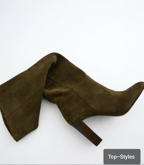 Нови ботуши ZARA естествен велур