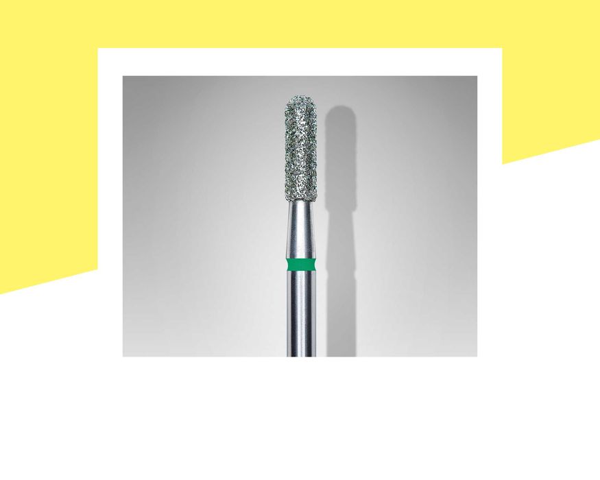 Диамантен накрайник цилиндър 2.3мм/8мм, зелена насечка Staleks