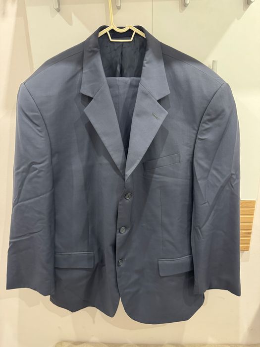Италиански мъжки костюм - сако и панталон - тъмносин - висок клас