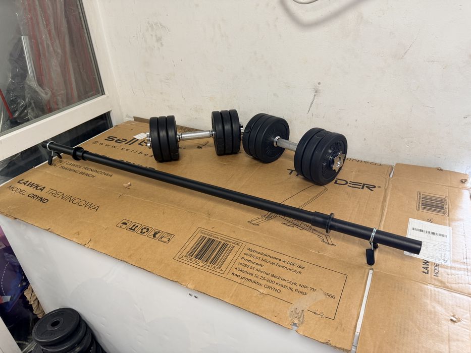 Pachet sala 20 kg gantere reglabile+Bara haltera noi pret promo 250 lei