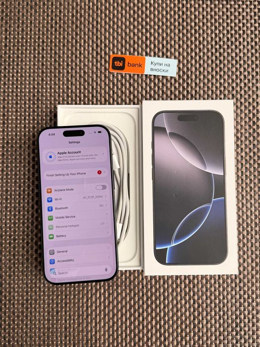 512gb! iPhone 16 Pro Лизинг от 30€/мес black  Titanium като нов!  черен
