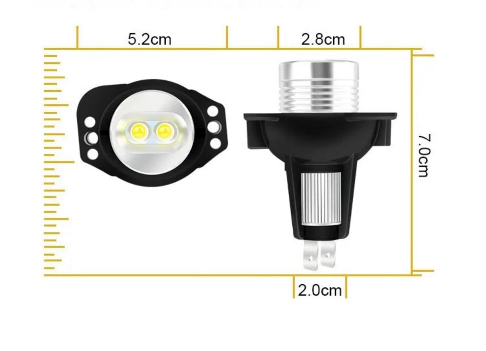Angel eyes cerc xenon galben portocaliu alb rece Bmw Seria 3 E90 E91