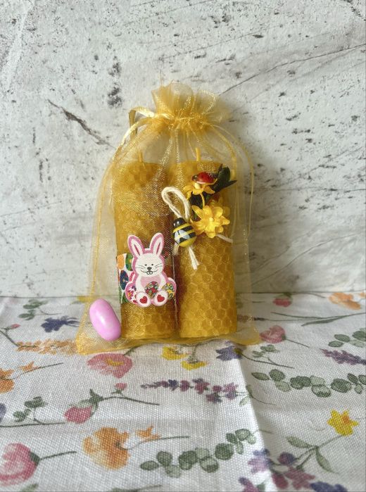 Свещи от пчелен восък, цветя в рамка и комплект цвете и свещ!