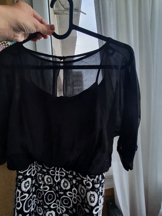 Rochie NISSA negru alb