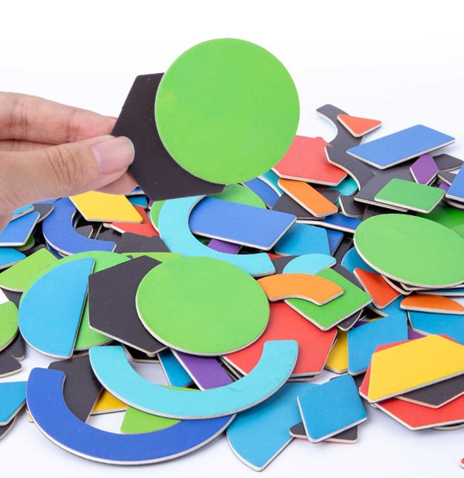 Голяма магнитни мозайка от дърво в метална кутия 180 бр. НОВО