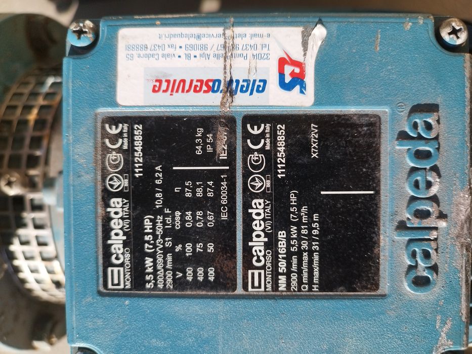 Водна помпа , водни помпи Calpeda 7.5 kW