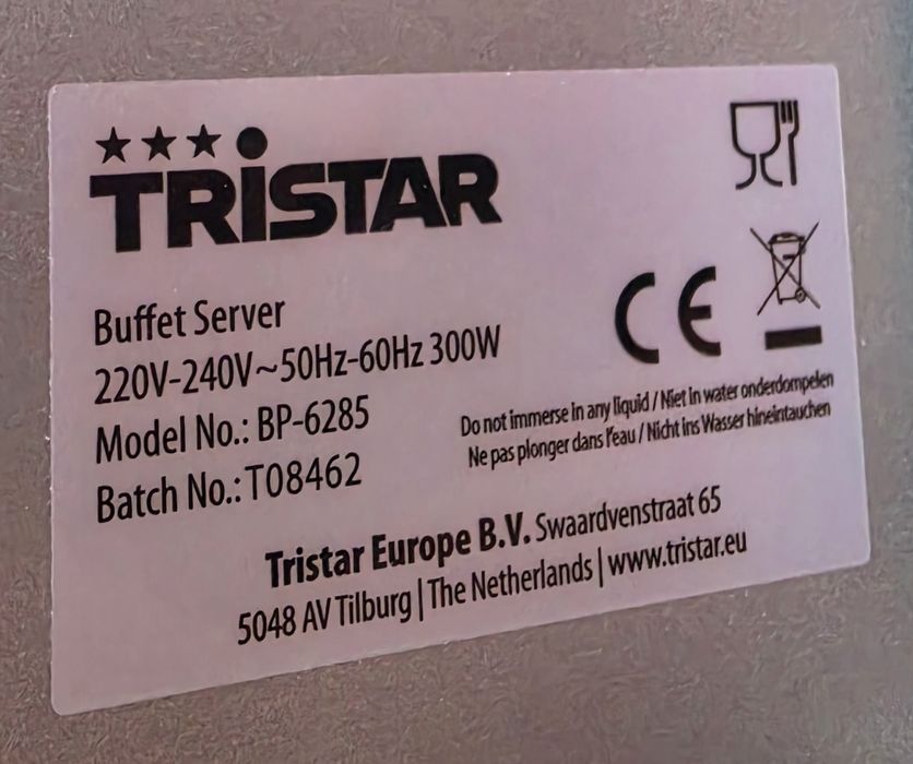 Уред за затопляне на храна Tristar 300w