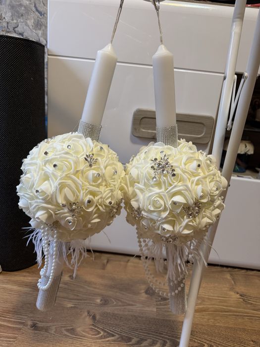 Lumanari si buchet de mireasa