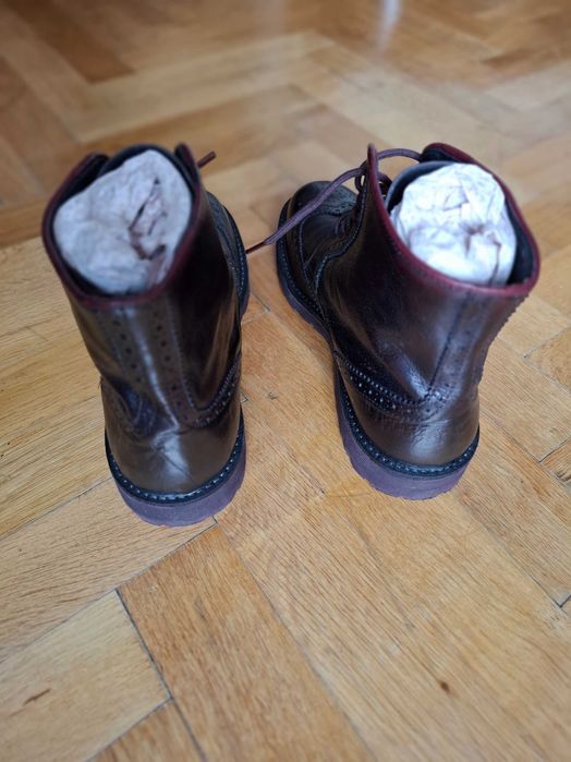 Ghete oxford bărbătești elegante Massimo Dutti piele naturala, maro