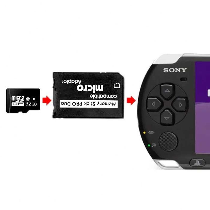 Adaptor card micro SD la Memory Stick MS Pro Duo PSP camera foto Sony