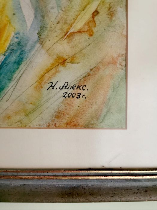 Антикваена картина в рамка български автор