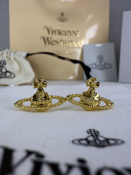 Cercei VIVIENNE Westwood ”mini bas relief”, auriu