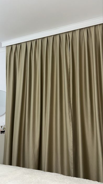 Бежови пердета на 2 части