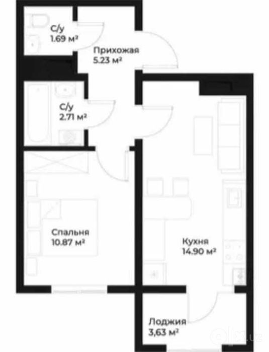 Продам СВОЮ квартиру с кадастром в Ассалом Боглар 1/7/16, ремонт 38 кв