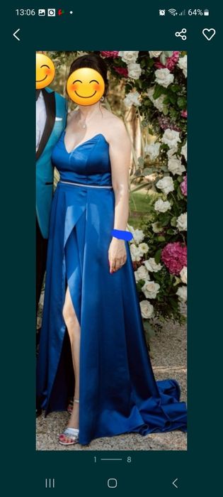 Rochie lunga  de seară/ocazie din tafta satinata mărime 38-40.