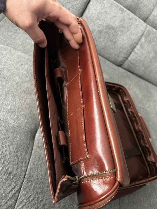 Geanta / servieta umar/maner piele naturala