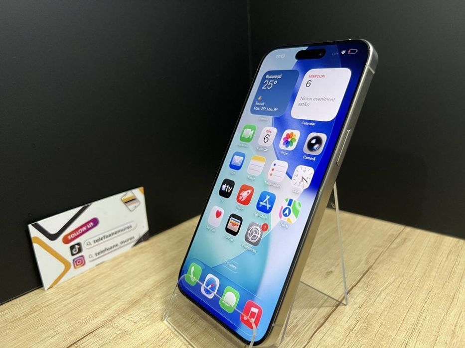 Iphone 15 Pro Max 256Gb Natural Titanium Second-Hand Foarte Bun 3 ani