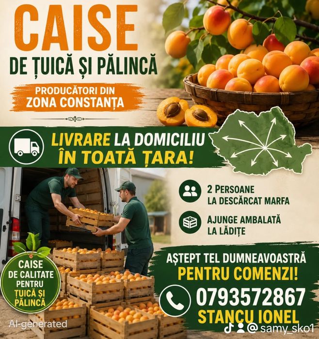 Caise țuică/pălincă cu livrare la domiciliu în toată țara pe încredere