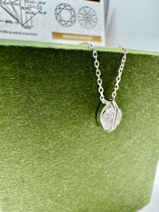 Сребърно колие с мойсанит (Диамант) 1 карат