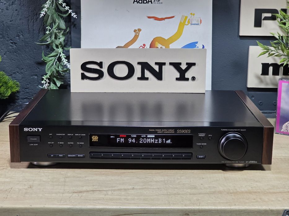 Radio tuner SONY ST-S590ES, hifi stereo rds , laterale lemn, seria es