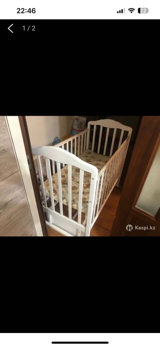 Детская кровать манеж белая