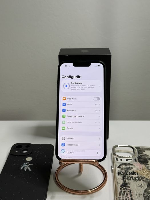 iPhone 13 Midnight impecabil 128 GB 89% 2 huse / cablu / incarcator / cutie