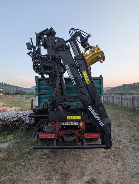 Vând Iveco Eurotraker basculabil cu macara longlift 115 Z cu graifer de lemn și cupa pentru pământ,balast