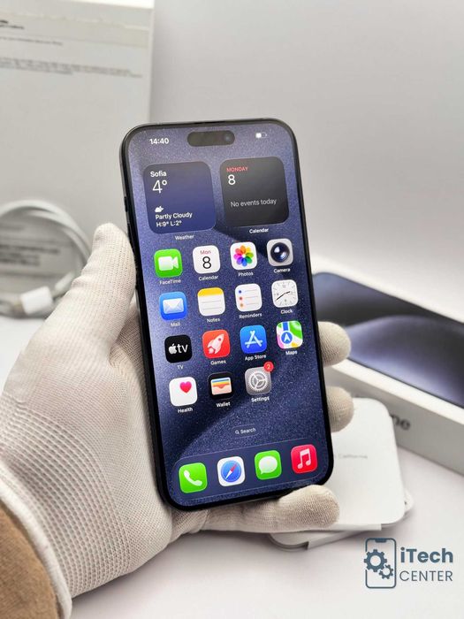 iPhone 15 Pro MAX, Blue, 256GB, 100% батерия, КАТО НОВ, 1г. ГАРАНЦИЯ!