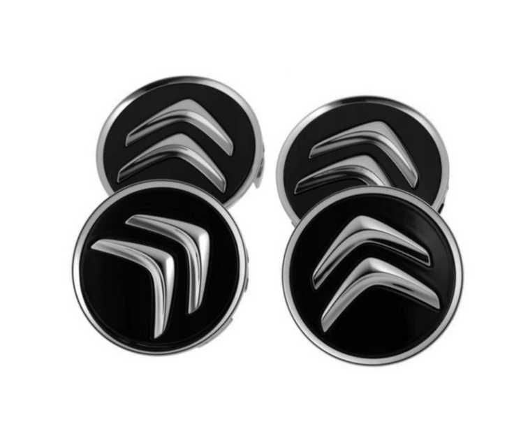 Capace jante aliaj Citroen 60mm Exterior  - Negru - Argintiu - Gri