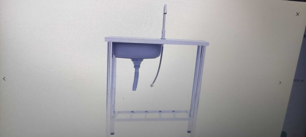 Къмпинг мивка, единична, с кран, неръждаема стомана