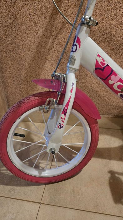 Dino bikes Детски велосипед с помощни колела Little heart (14инча)