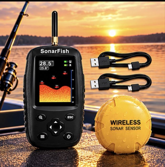 Sonar Pescuit Wireless Raza 400m Ecran color 130 cadre/sec Preț de producător !! Produs nou cu garanție !!