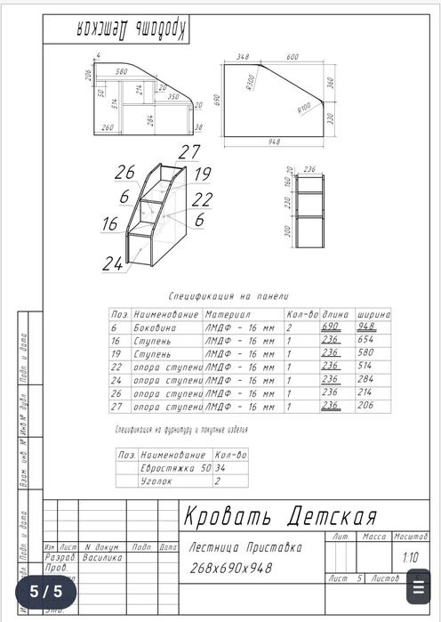 Детская кровать с ортопедический матрацем