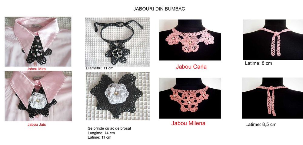 Manusi, saluri, gulere, jabouri, crosetate manual