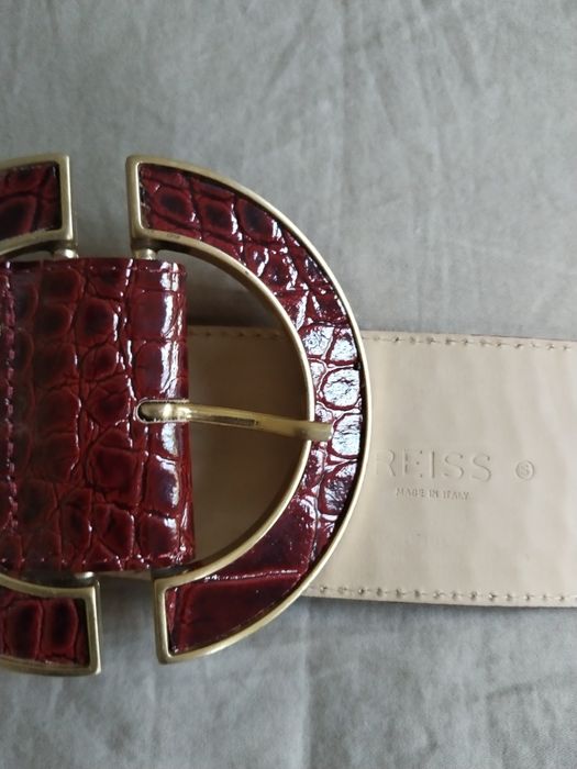 Reiss , All Saints , кожаные женские ремни красный черный металл