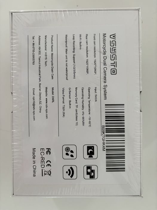 Camera dubla 1080P motocicleta, unghi 130 grade, nocturna, senzor G